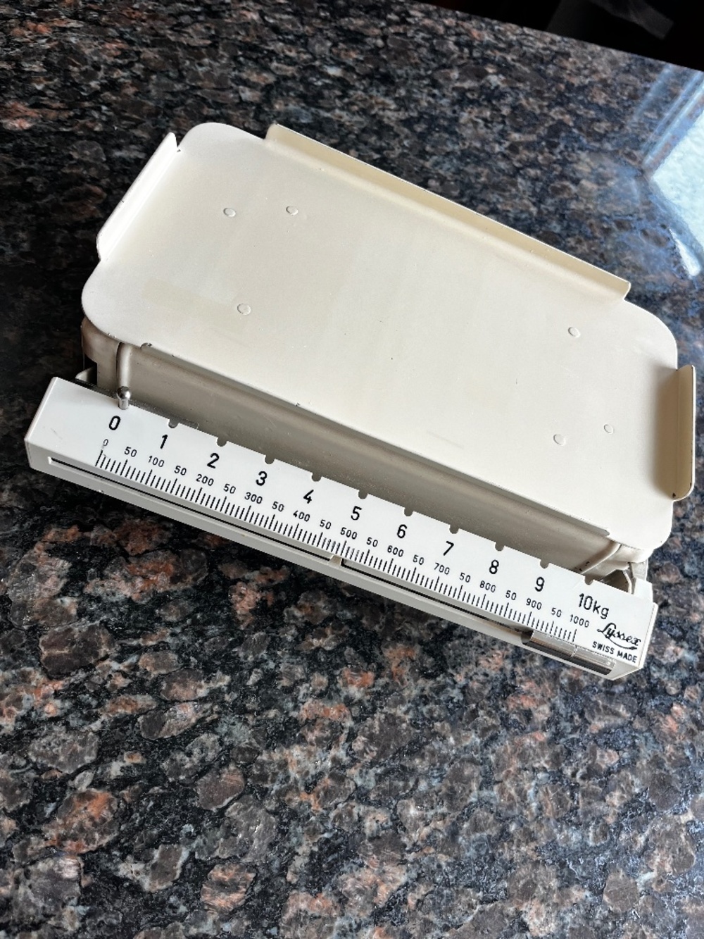 Vintage 50s Lyssex Swiss Made Metal Mail Scale 10kg